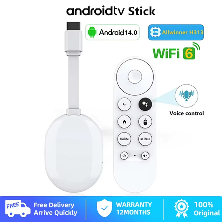Salange Android 14 TV-Stick Media Streamer mit 2GB RAM und 16GB Speicher, 4K Ultra HD, Wifi6 und Bluetooth 5.0, Weiß - Bild 2