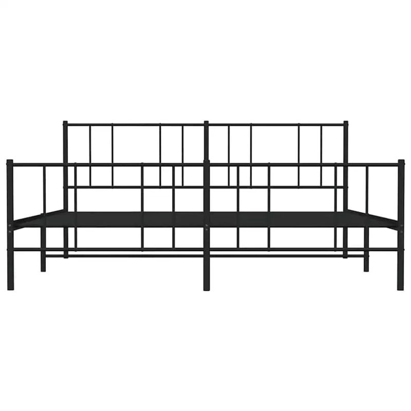 Vidaxl Metall-Bettgestell mit Kopfteil und Fußteil in Schwarz, B: 193 cm, L: 203 cm - Bild 2
