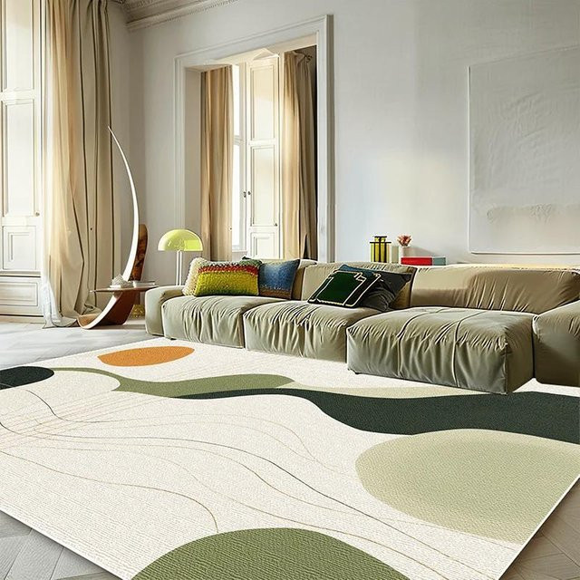 Moderner minimalistischer Teppich in Grün, weich und waschbar, B/T: 200 x 300 cm - Bild 1
