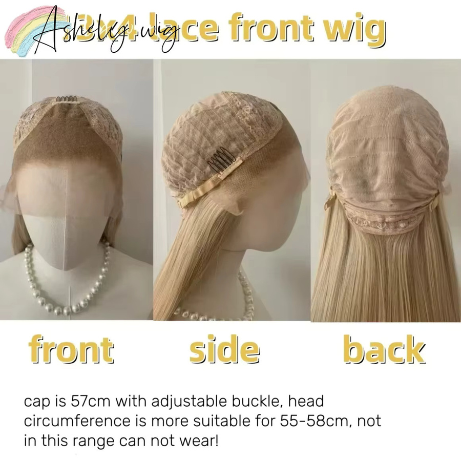 Platin Highlight Lace Front Perücke, synthetisch, hochtemperaturbeständig - Bild 2