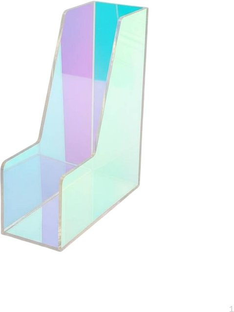 HomeVibe Haus Acryl Aktenständer und vertikaler Magazin-Organizer in Weiß und Transparent - Bild 1
