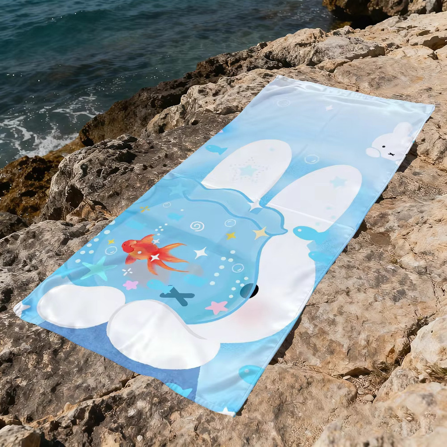 Miffy Handtuch mit Cartoon-Motiv, schnell trocknend und weich, ideal für Strand, Pool, Dusche und Sport - Bild 4