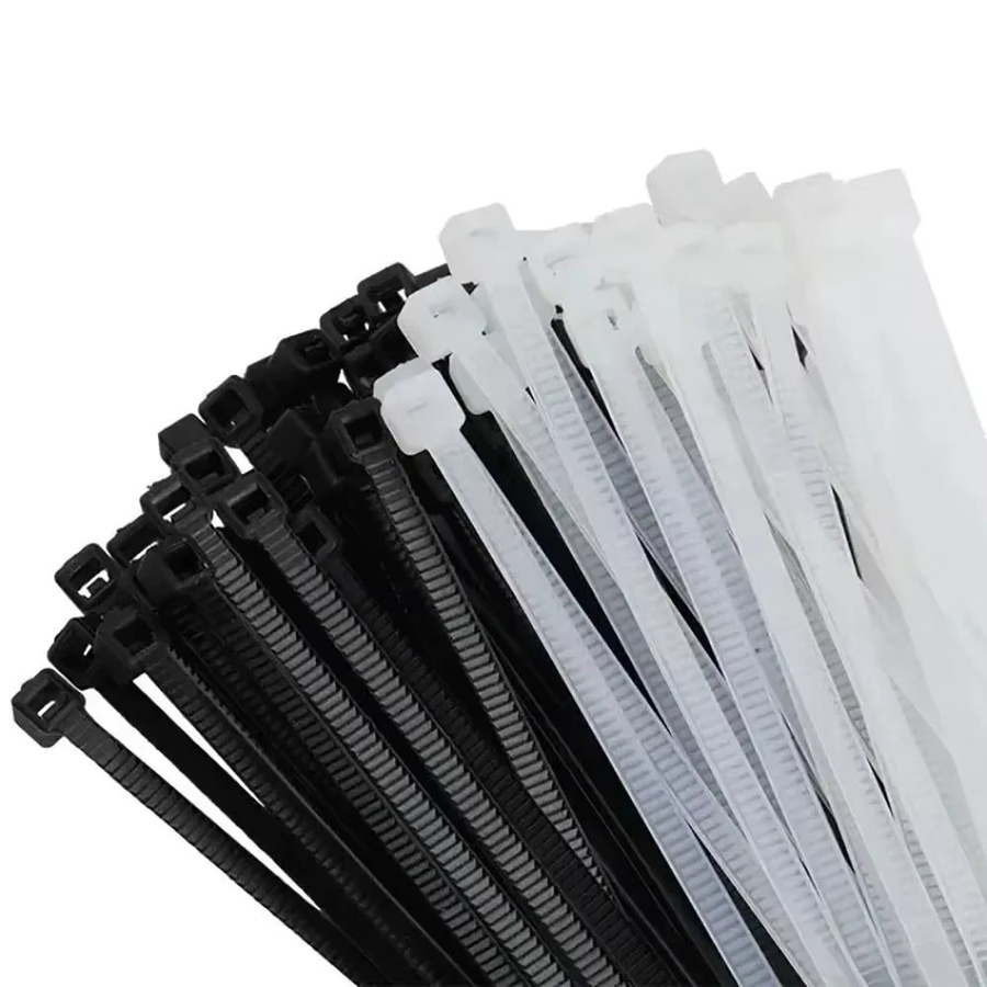 Selbstsichernde Nylon-Kabelbinder aus Kunststoff in Weiß, 100 Stück, B/L: 4 x 200 mm - Bild 5