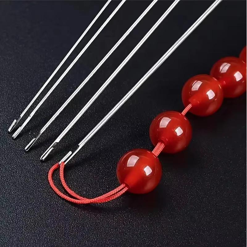 2-teiliges Perlennadeln-Set aus Stahldraht in Silber für Schmuckherstellung und DIY-Handarbeiten - Bild 2
