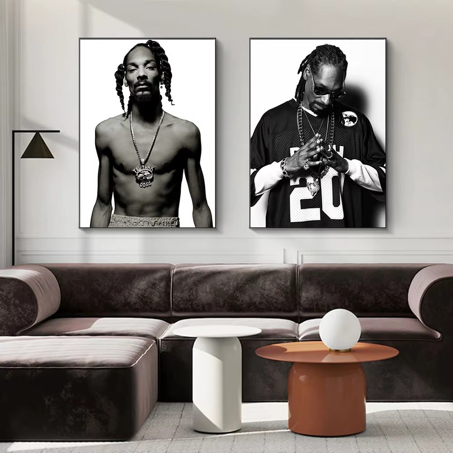 Potdemiel Snoop Dogg Leinwanddruck Wandkunst im modernen Stil, Schwarz, Rechteckig - Bild 3