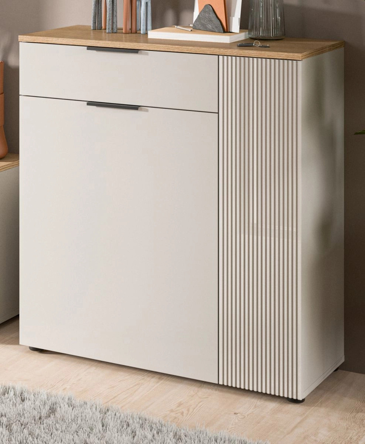 Schuhschrank Skid in Kaschmir und Eiche mit integrierter Sitzfläche, B/H: 80 x 88 cm - Bild 1