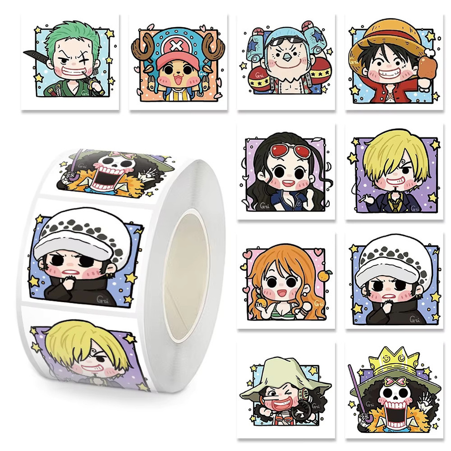 Bandai One Piece Chibi Rollaufkleber Set, 500 Stück, Multicolor - Bild 3