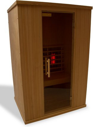 RORO Infrarotkabine Gerlos für 2 Personen mit Farblichtanwendung aus Tannenholz, braun, B/T/H: 132,0 x 102,0 x 198,0 cm - Bild 1