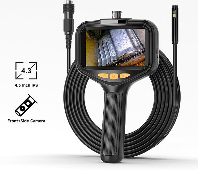 BUMBORN Industrie Endoskop Kamera mit 4,3 Zoll Display, 1080P HD, 50m starres Kabel, wasserdicht, Farbe: Schwarz - Bild 1