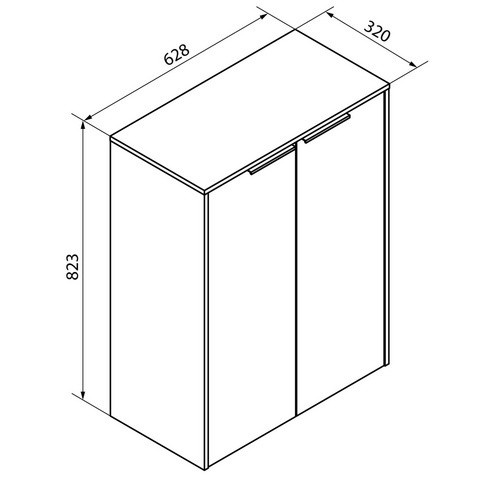FACKELMANN Doppel-Midischrank Flair mit 2 Türen und Wäschekorb, Weiss, B/H/T: 62,8 x 82,3 x 32,0 cm - Bild 2
