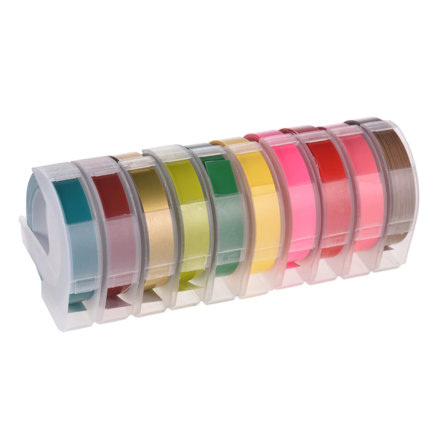 DYMO 3D-Prägeetikettenband aus Kunststoff für Etikettendrucker 12965 und 1610, Breite: 0,95 cm, Länge: 3 m, Farben: Schwarz und Mehrfarbig - Bild 2