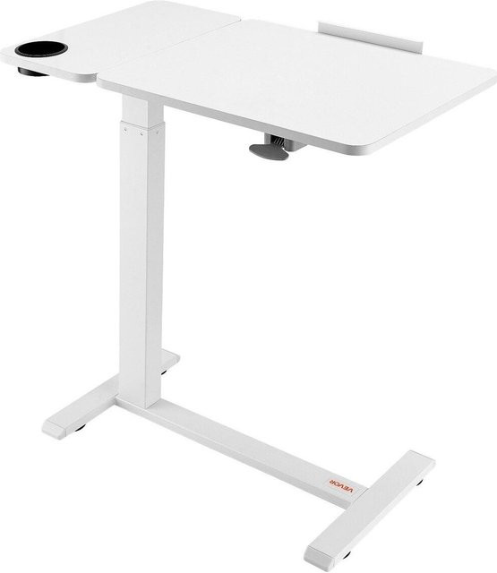 Buying Solutions MB Überbett-Tisch als Klapp-Schreibtisch mit höhenverstellbarer Neigefläche und Rollen in Weiß - Bild 1