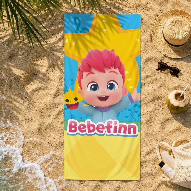 Cartoon B-Bebefinns Strandhandtuch aus Mikrofaser, schnelltrocknend und saugfähig, Multicolour, B/T: 90 x 178 cm - Bild 1