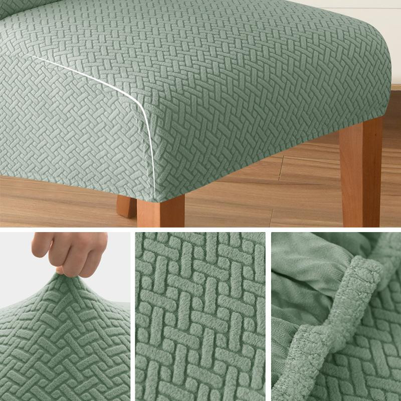Waschbare Stuhlhussen mit hoher Rückenlehne aus Jacquard-Stretch-Spandex für Esszimmer und Hotels, Größe M (45-58 cm) - Bild 4