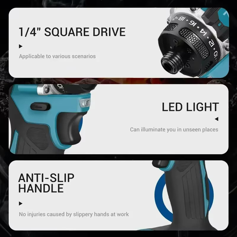 Makita Akku-Schlagschrauber 18V bürstenlos mit 180 Nm und 4000 U/min für Holz, Metall und Fliesen - Bild 4