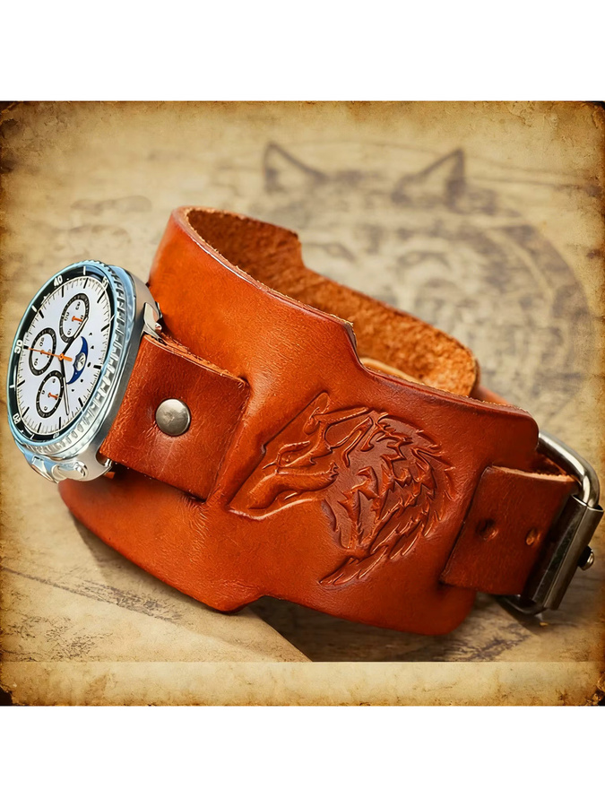 Chumoon Uhrenarmband Leder, Metallschnalle, Unisex - Bild 2