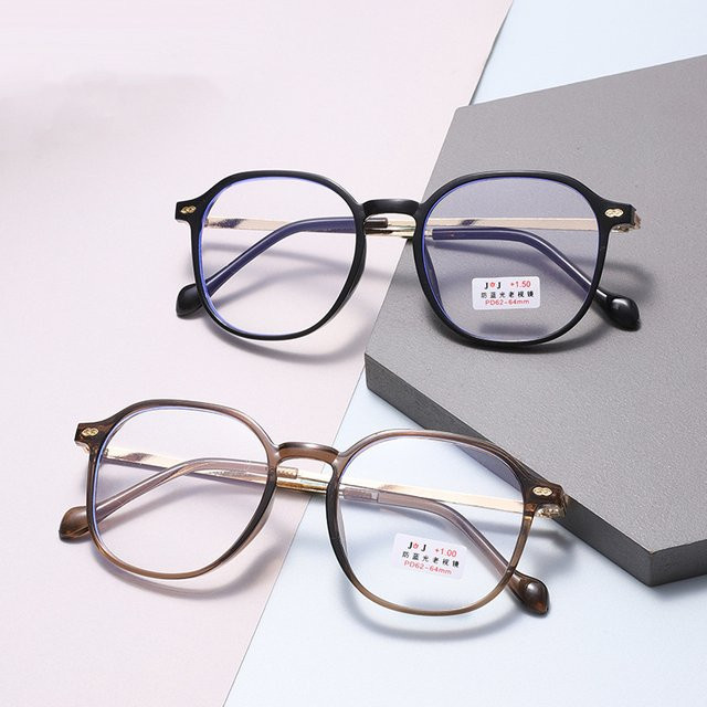 CHUANCHEN Lesebrille, Rund, Vollrand, Kunststoff, Schwarz, Damen - Bild 1
