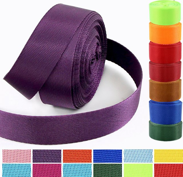 Meetee Nylon-Gurtband Set in Grün und Mehrfarbig, 10 Meter Länge, Dicke: 1 mm, verfügbare Breiten: 20 mm, 25 mm, 32 mm, 38 mm, 50 mm - Bild 1