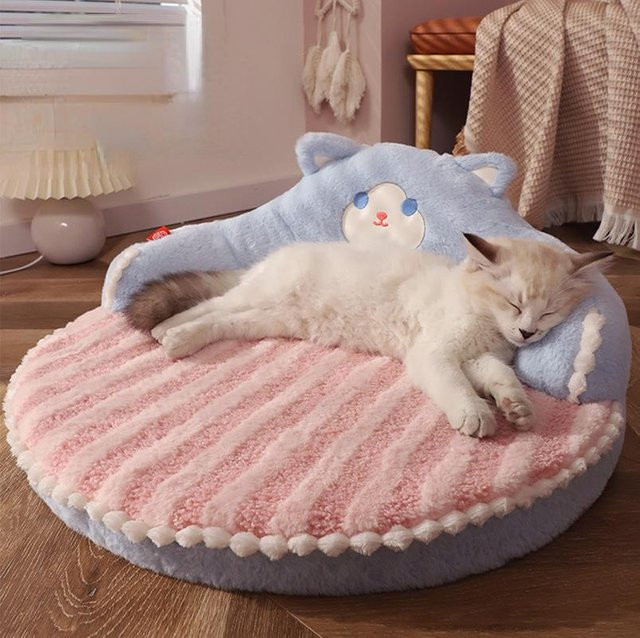 Hundebett aus Samt mit abnehmbarem Bezug für Hunde und Katzen, gepolsterte Haustier-Matratze, B/T/H: 52 x 52 x 22 cm - Bild 1