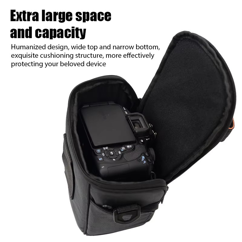 YTYIN SLR Digitalkameratasche aus Nylon in Schwarz, wasserdichte Umhängetasche für Nikon und Canon Fotoausrüstung - Bild 2