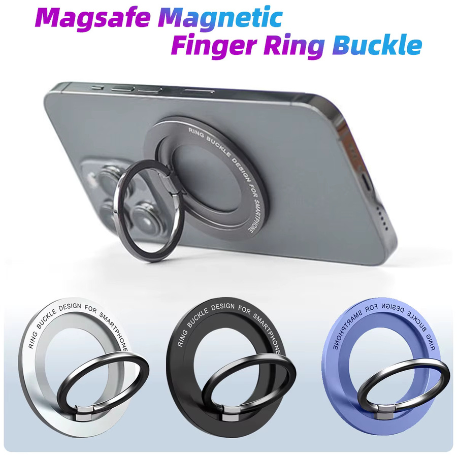 WSSHE Magnetische 360 Grad Handyhalterung mit Ring und MagSafe Unterstützung für kabelloses Laden in Silber - Bild 3
