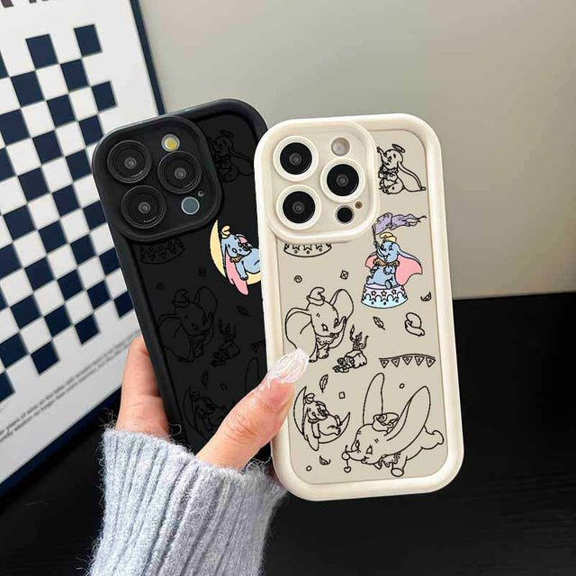 Dumbo Silikonhülle mit Augen-Design und Leiter-Motiv für Apple iPhone 11 bis 17 Pro Max - Bild 1