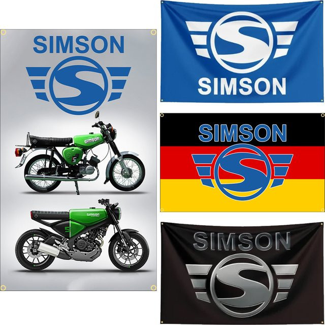 FLAGDOM Simsons Flagge Motorradbanner aus Polyester, Mehrfarbig, Breite: 90 cm, Höhe: 150 cm - Bild 1