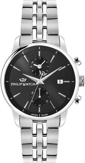 Philip Watch Chronograph, Edelstahl, Quarz, 40 mm, Herren, Schwarz - Bild 1