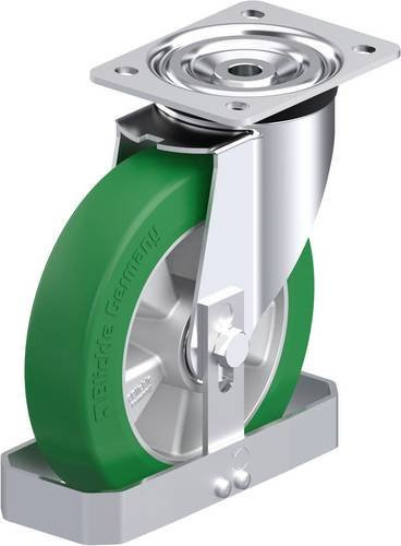 Blickle L-ALST 200K-FS Stahlblech-Lenkrolle aus verzinktem Stahl in Silber mit 200 mm Rad-Durchmesser und 400 kg Tragfähigkeit - Bild 1