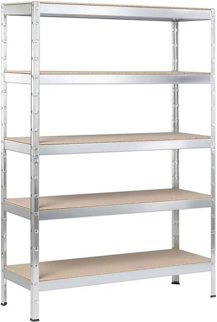 SCHULTE REGALWELT Stecksystem Schwerlastregal mit 5 Böden, silberfarben, B/T/H: 130 x 45 x 180 cm - Bild 1