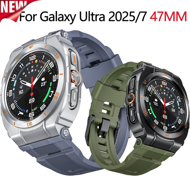 FancyWrist Uhrenarmband für Samsung Galaxy Watch Ultra 47mm, Silikon, Herren, Black Orange - Bild 1