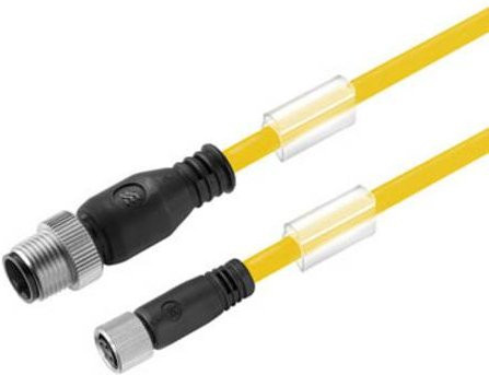 Weidmüller Sensor-Aktor-Steckverbinder M12 Stecker gerade mit Buchse gerade, gelb, 5,00 m - Bild 1