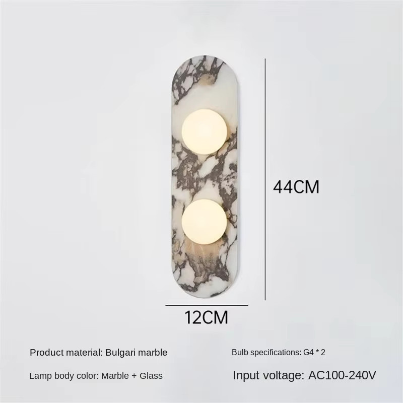 Moderne LED-Wandleuchte aus Glas und Marmor in Weiß und Gold für Wohnzimmer, Schlafzimmer und Flur - Bild 2