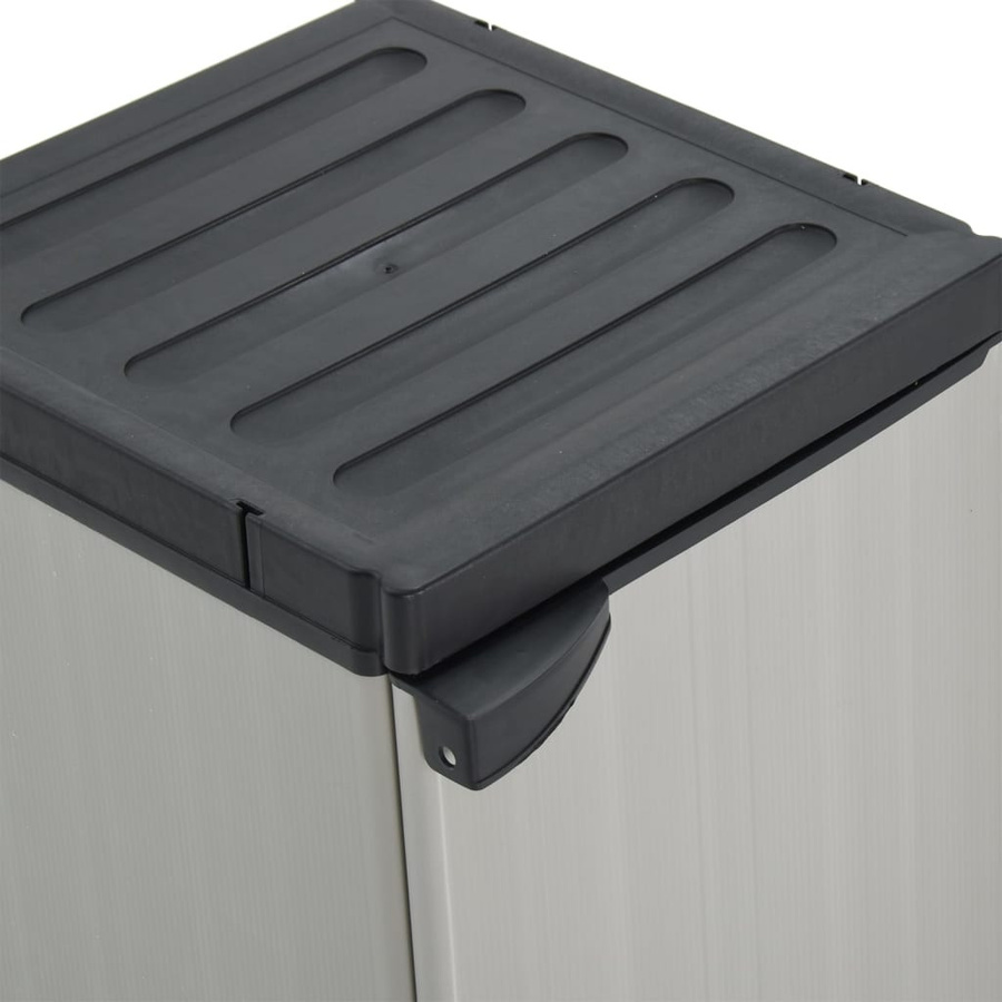 vidaXL Garten-Lagerschrank mit 1 Einlegeboden in Grau und Schwarz B/T/H: 35 x 40 x 85 cm - Bild 3