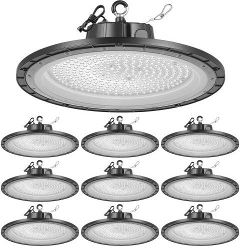 VEVOR 10er-Pack UFO LED-Hallenstrahler, 200 W, 30000 lm, 5000 K, IP65 wasserdicht, Schwarz - Bild 1