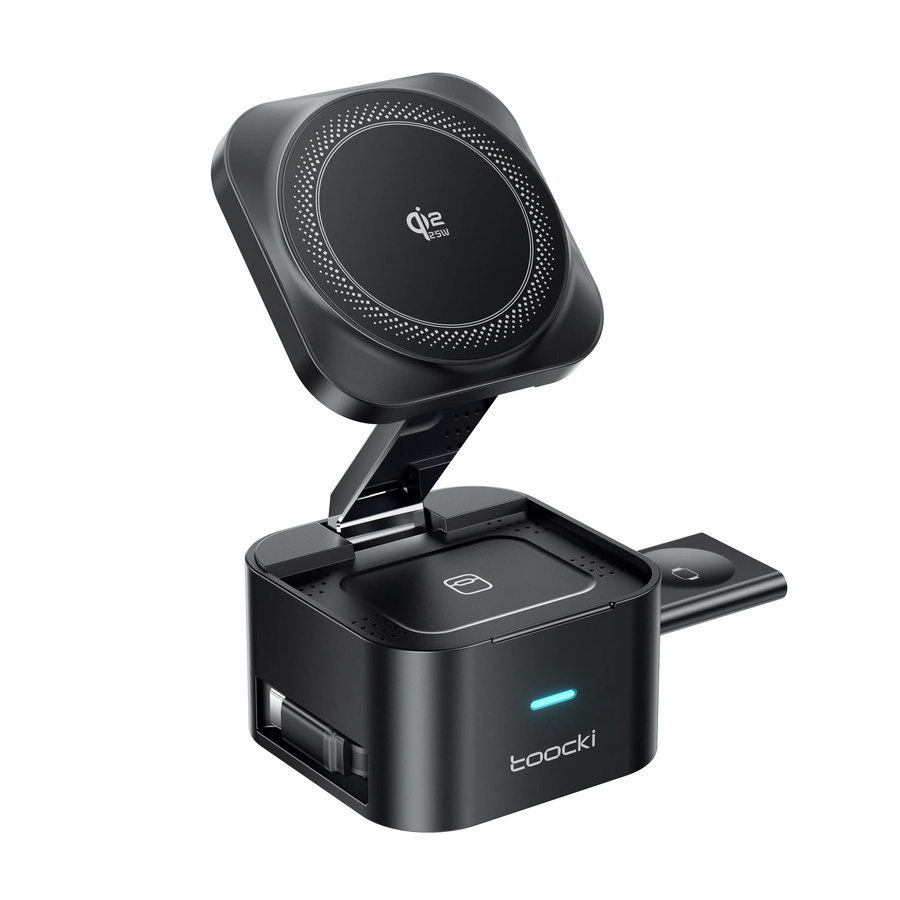 Toocki QI2.2 25W Kabelloses Ladegerät für iPhone, Samsung Galaxy und Apple Watch in Schwarz - Bild 7