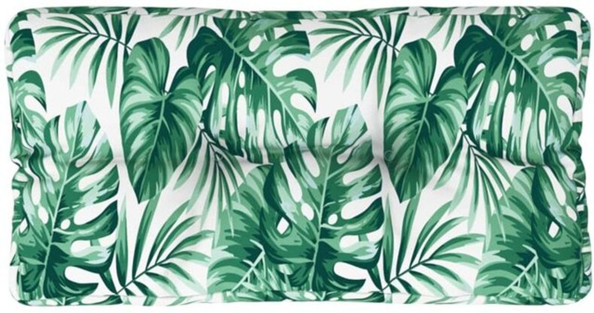 vidaxl Palettenkissen mit Blumenmuster in Grün aus Polyester, Rechteckig, B/T/H: 80 x 40 x 12 cm - Bild 1