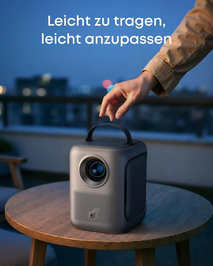 Anker Nebula P1i Smart-Projektor mit Google TV, Full HD 1080p, 380 ANSI-Lumen, WLAN und Bluetooth in Grau - Bild 4