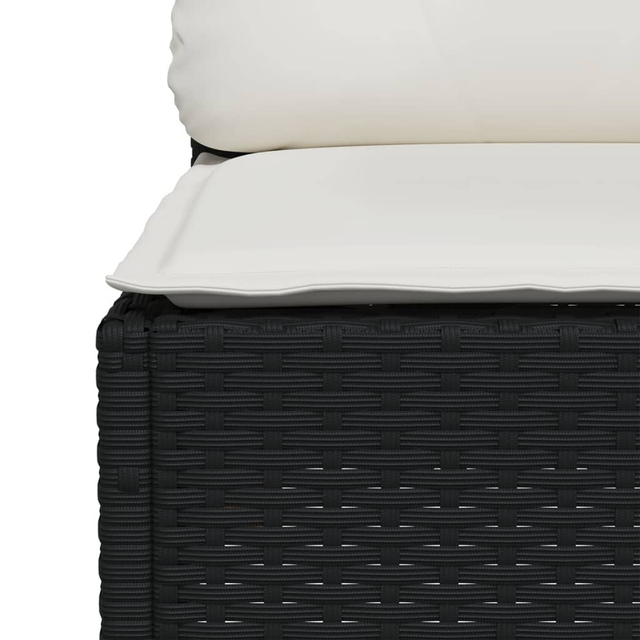 vidaXL 5-tlg. Garten-Sofagarnitur aus PE-Rattan in Schwarz mit Kissen und L-Form - Bild 4