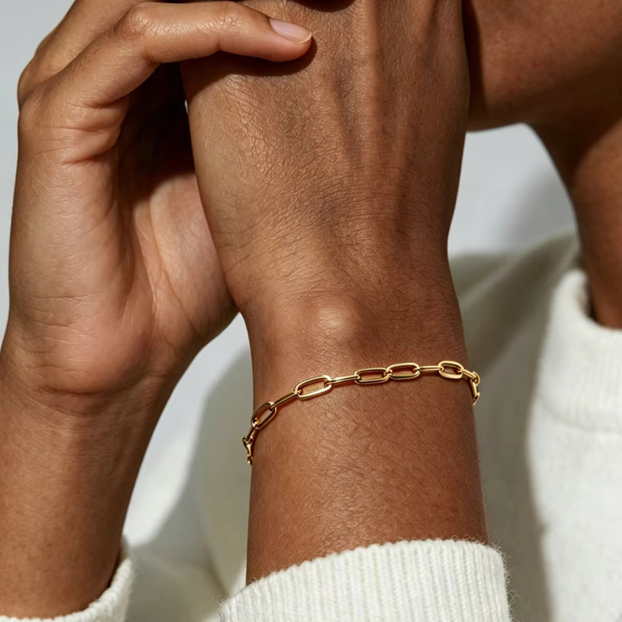 MECYLIFE Kettenarmband Edelstahl, Gold, Damen - Bild 2