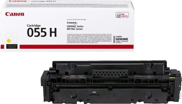 Canon 055H Original Tonerpatrone Gelb für i-SENSYS LBP663Cdw, LBP664Cx, MF742Cdw, MF744Cdw, MF746Cx (3017C004) - Bild 1