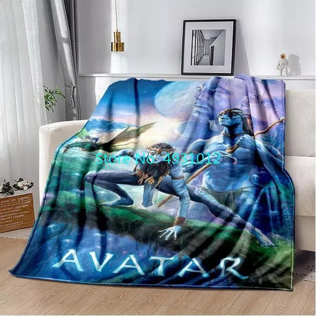 JMG Household Supplies Anime Avatar Plüschdecke aus Flanell und Sherpa, Blau, B: 70 cm, T: 100 cm - Bild 1