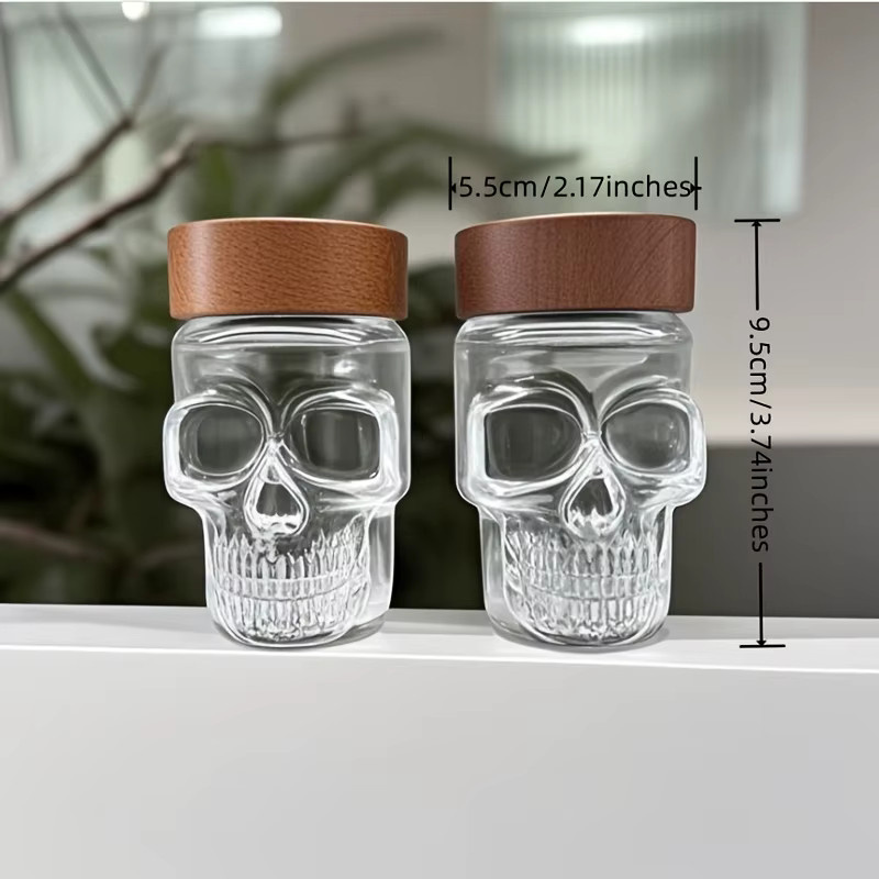 Huge Mai Luftdichte Totenkopf-Glasdose aus transparentem Glas für Gewürze und Aufbewahrung - Bild 2