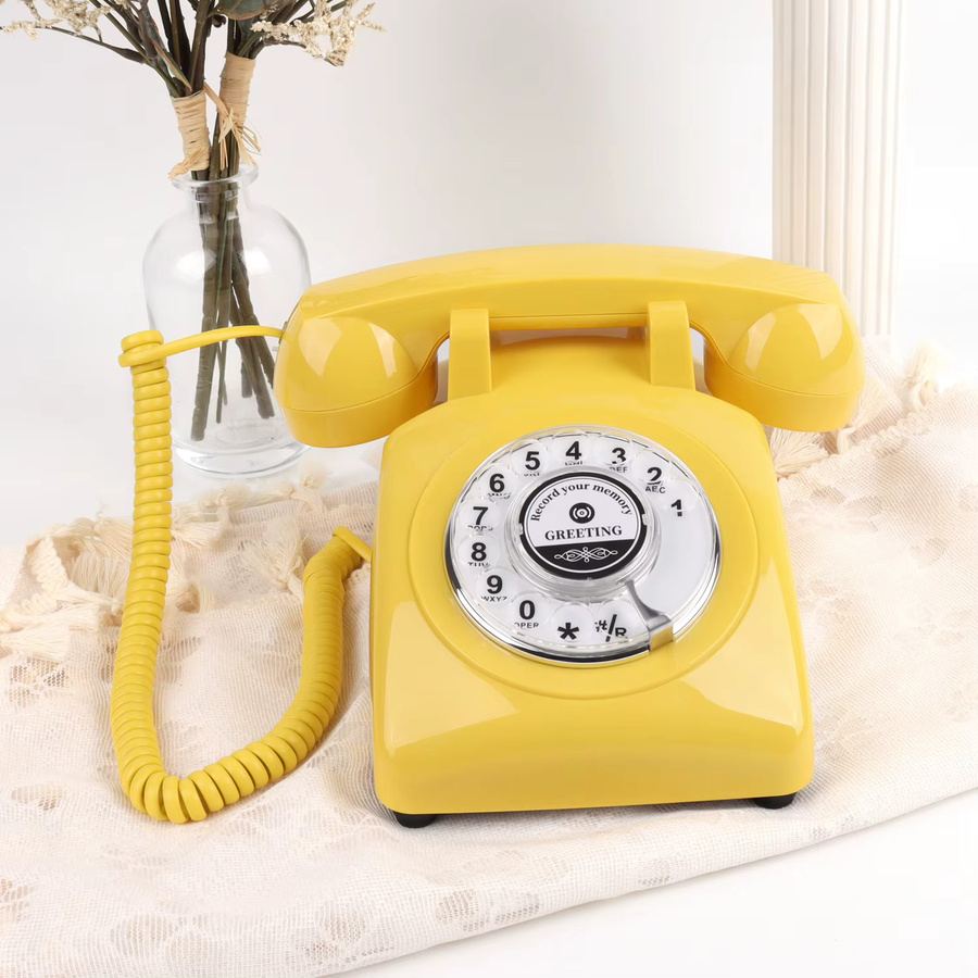 CHEETA Rotierendes Sprach-Gästebuch für Hochzeiten und Geburtstage als Audio-Aufnahmegerät in Blau und Gelb - Bild 1