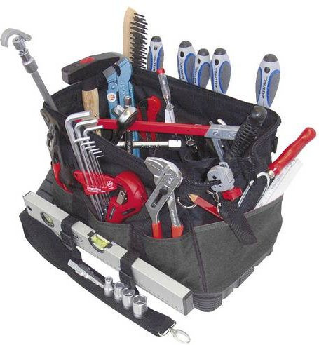Alarm Werkzeugtasche bestückt Schwarz mit Trageriemen B: 22 cm, T: 46 cm, H: 22 cm - Bild 1