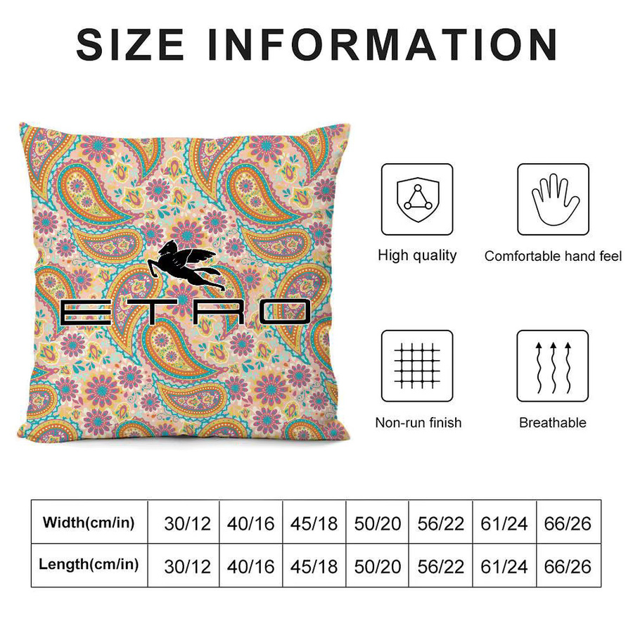 E-Etro Kissenbezug aus weichem Plüschstoff mit floralem Design in Multicolour, B/H: 30 x 30 cm - Bild 4