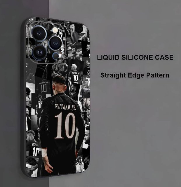 Handyhülle mit Fußball-Neymar 10 Design für Apple iPhone, weiche Silikon-Schutzhülle, Schwarz - Bild 1
