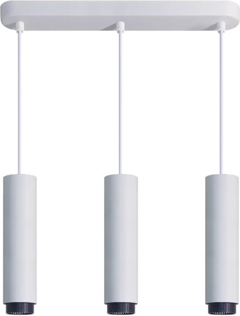 LUXULA Hängelampe 3-flammig modern aus Aluminium mit E27 Fassung in Weiß und Schwarzring - Bild 1