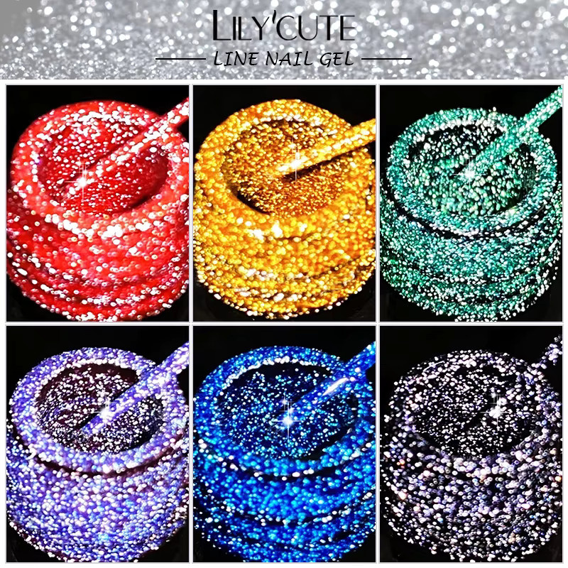 LILYCUTE Nagel-Gel-Lack, Glitzer, Gold Silber, 5 ml - Bild 3