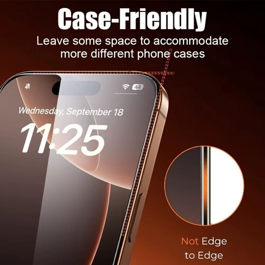 ZMZE 2er-Pack 9D Vollbild-Displayschutzfolie aus Panzerglas für iPhone 17, 16, 15, 14, 13, 12 Serie in Transparent - Bild 3
